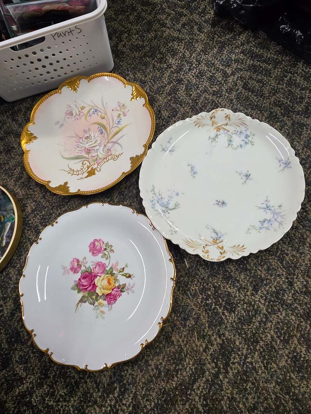 Haviland Limoges Porcelain Plate Floral Blue Limoges
